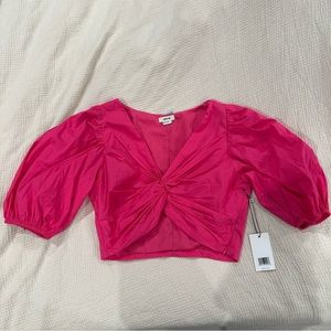 Jason wu plunge neckline short sleeve crop top new with tags size medium